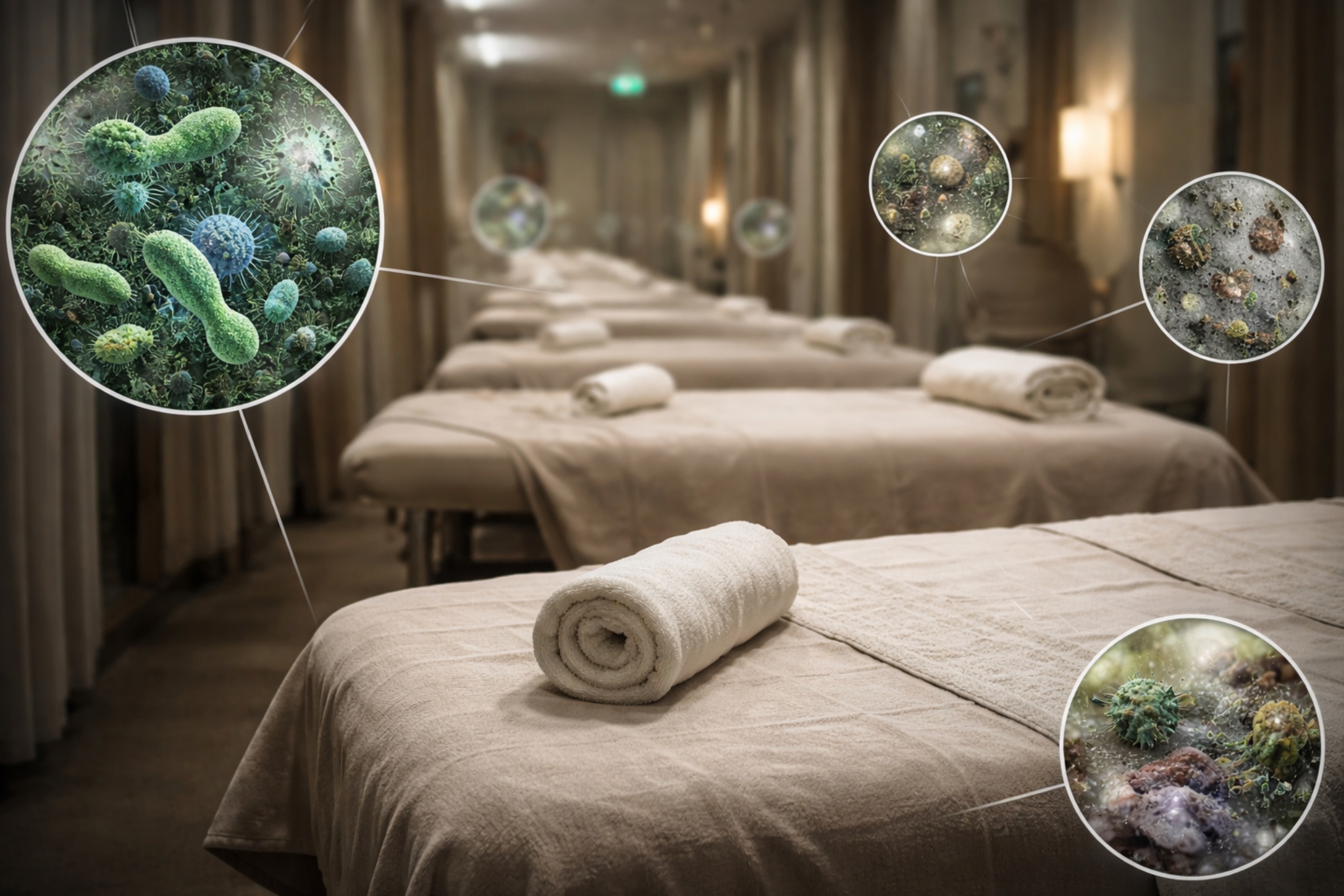 Shared facilities concept representing unverifiable hygiene standards in high-traffic storefront environments