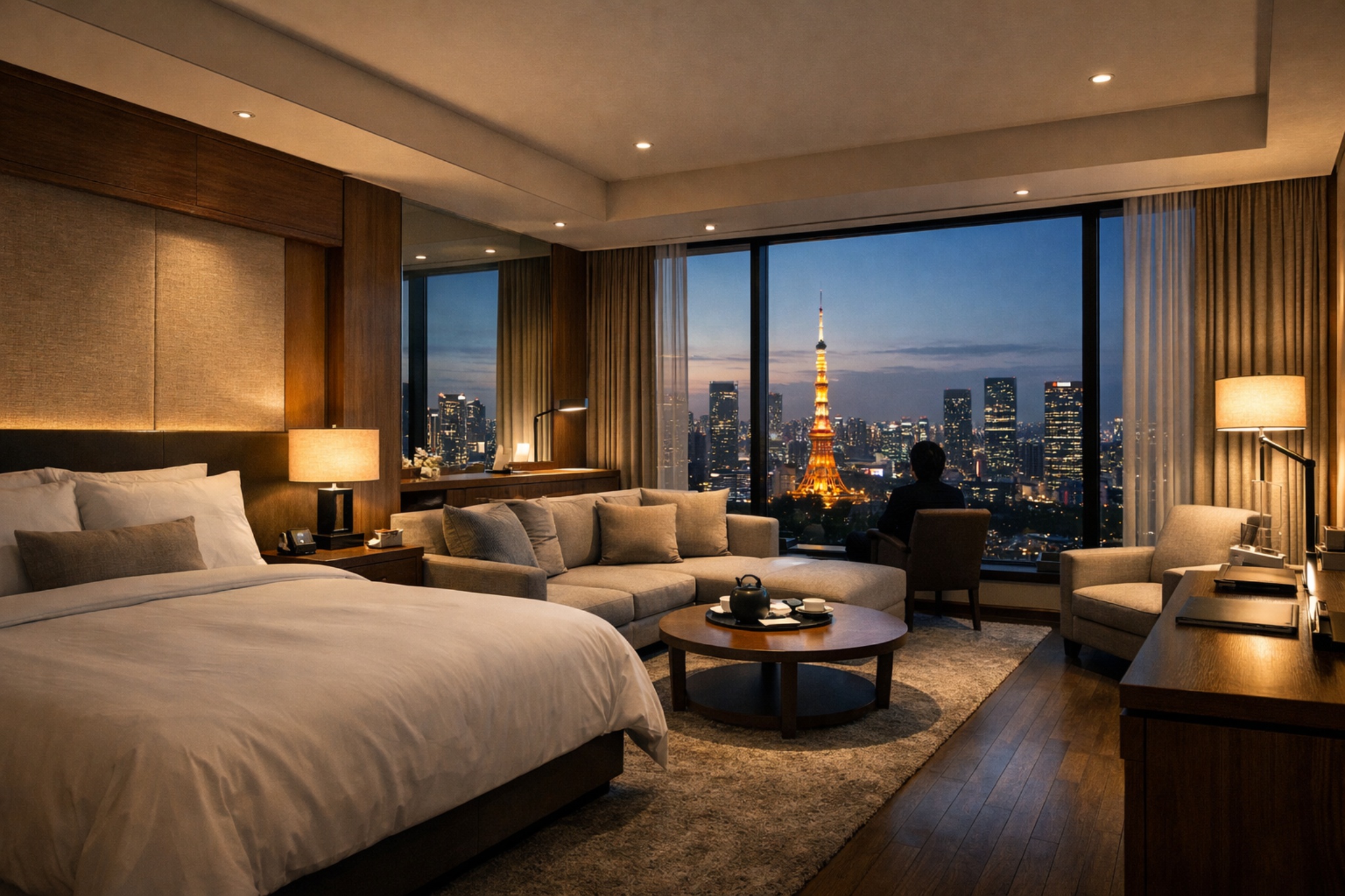 Luxury Tokyo hotel room providing a controlled and safe environment