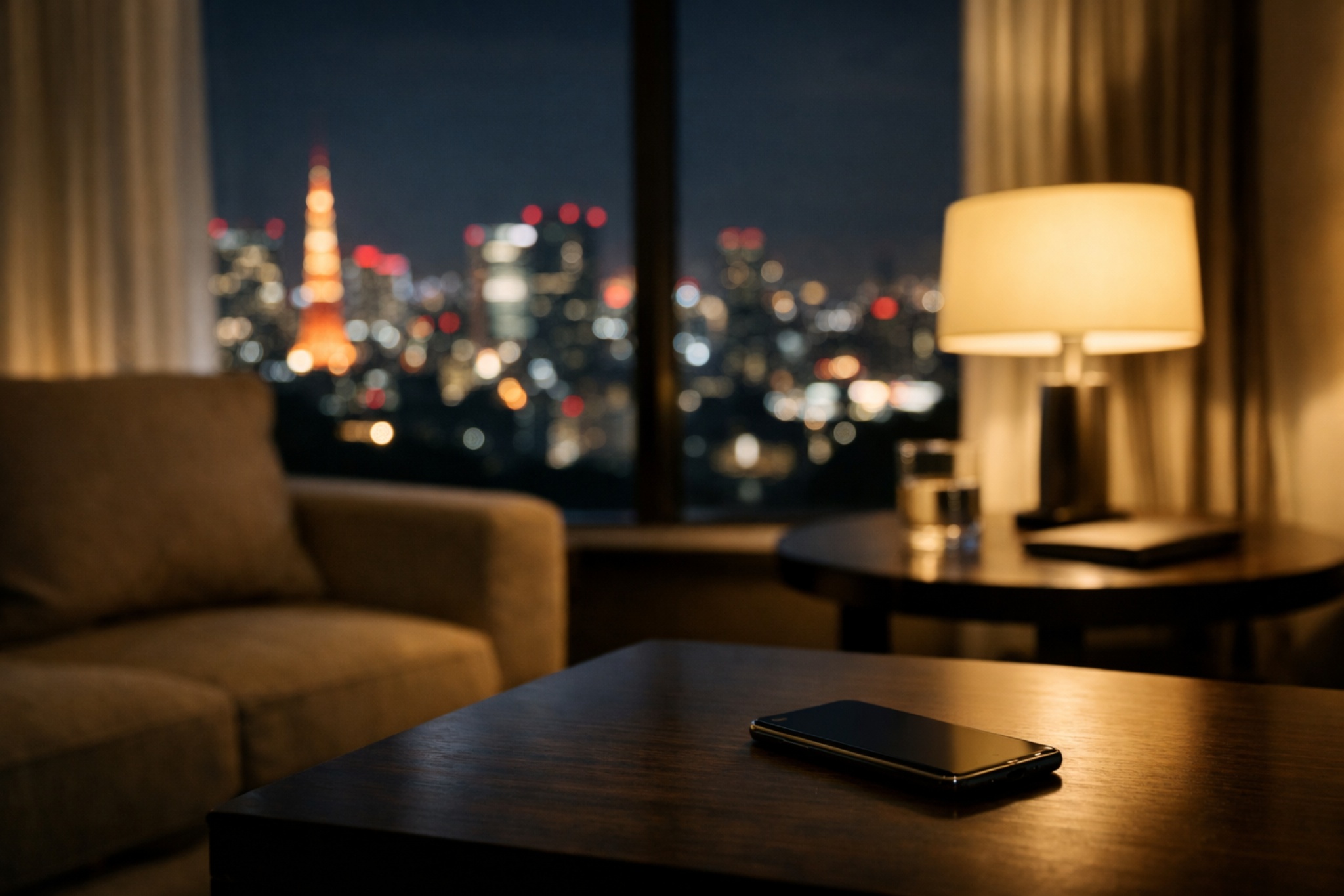 Editorial, photorealistic image for a privacy-focused Tokyo travel article.