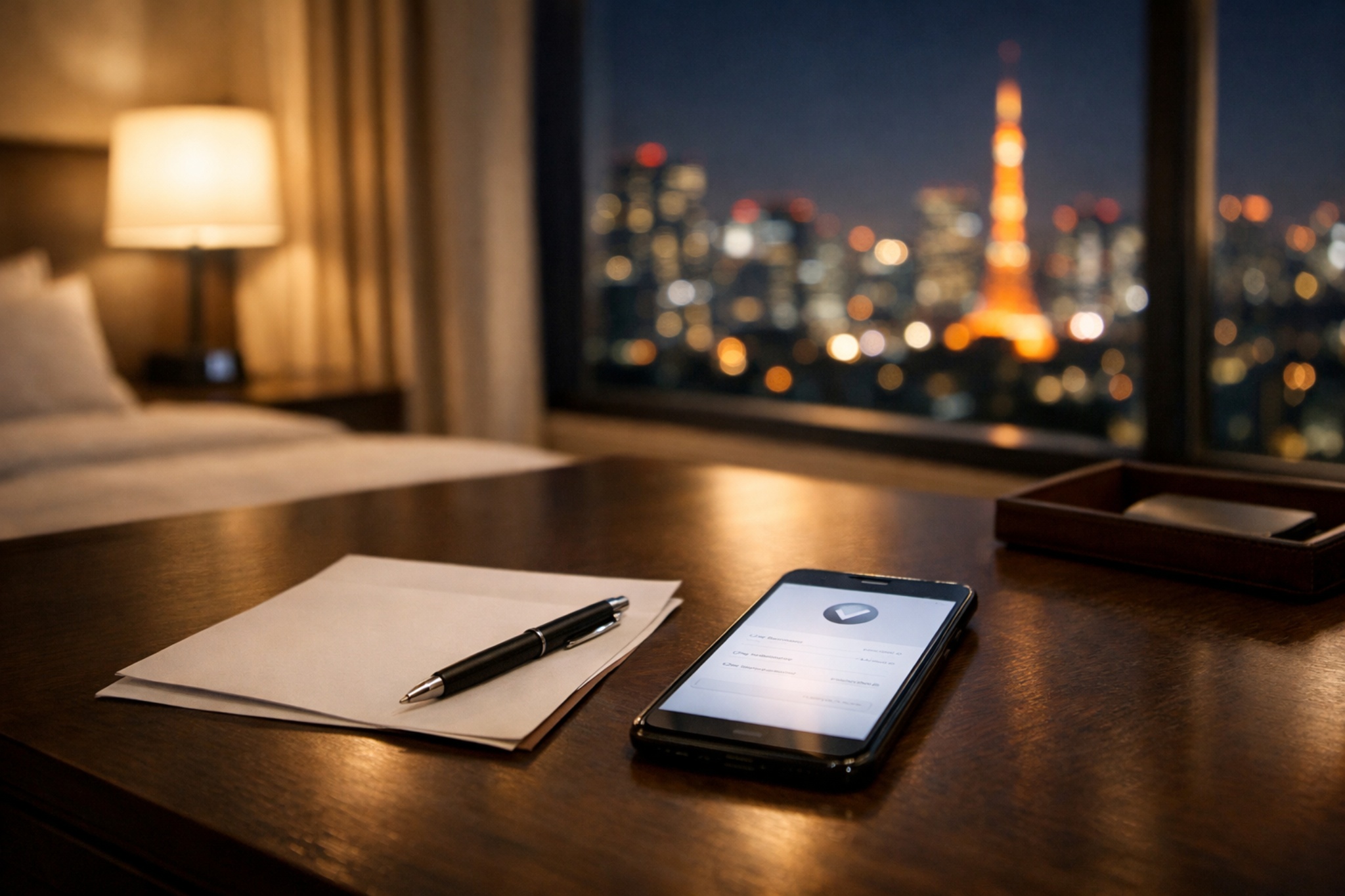 A calm, discreet same-day booking flow in a Tokyo hotel