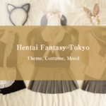 Anime-inspired fantasy atmosphere in a Tokyo luxury hotel room at night, representing the cultural reframing of hentai fantasy for premium outcall
