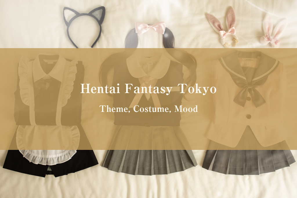 Anime-inspired fantasy atmosphere in a Tokyo luxury hotel room at night, representing the cultural reframing of hentai fantasy for premium outcall