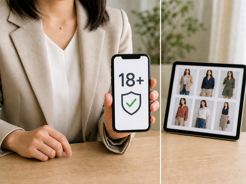 Adult-only framework separating Japanese service labels from verified age and personal status