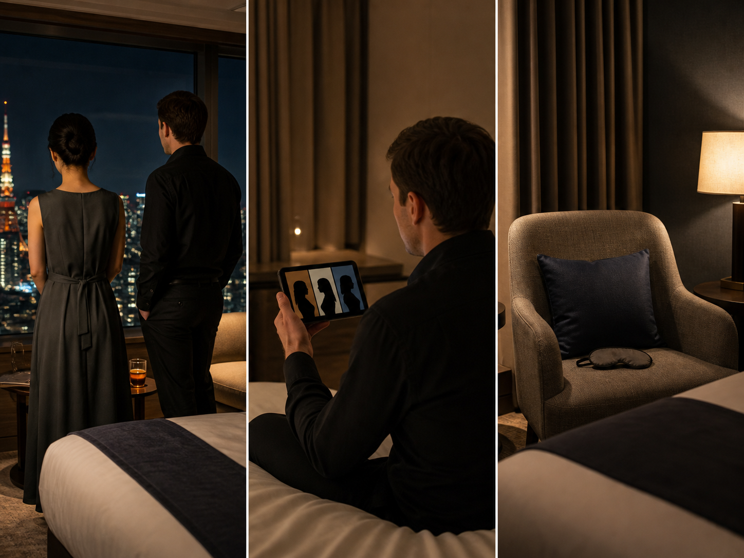 A Tokyo stay plan branching from a first companion booking to repeat, variety, or rest